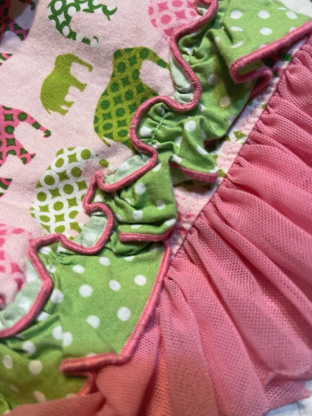 Girls' Pink Striped & Elephant Print Casual Dress - Picture 3 of 8